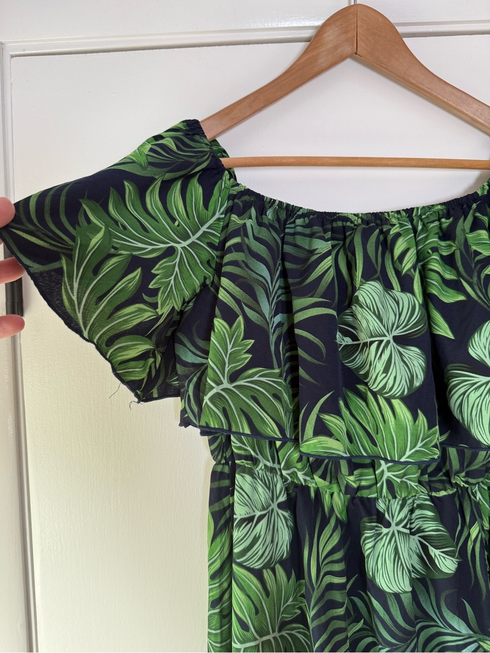 Cupshe Margot Tropical Palm Green Maxi Dress Resortwear Vacation Flirty Coquette - Picture 6 of 12